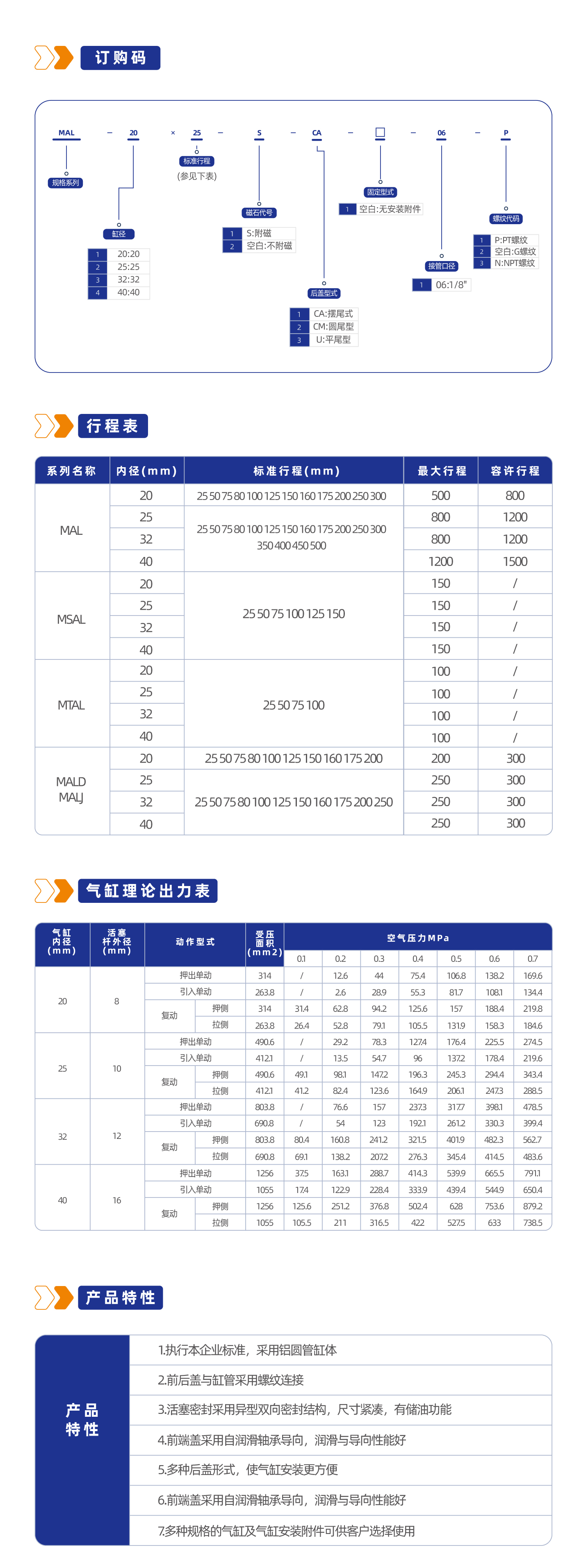 MAL系列铝合金迷你气缸