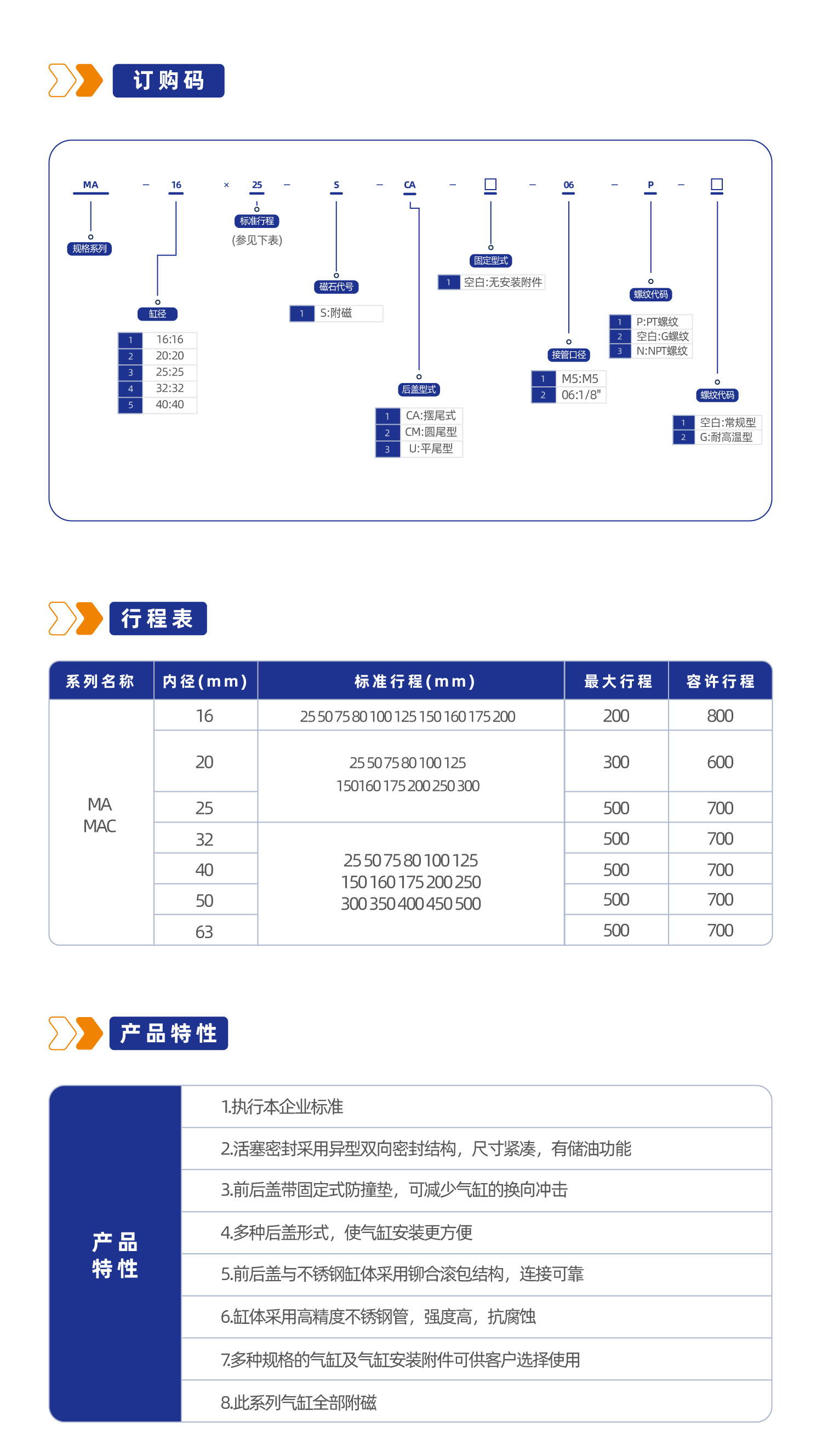 MA系列不锈钢迷你气缸