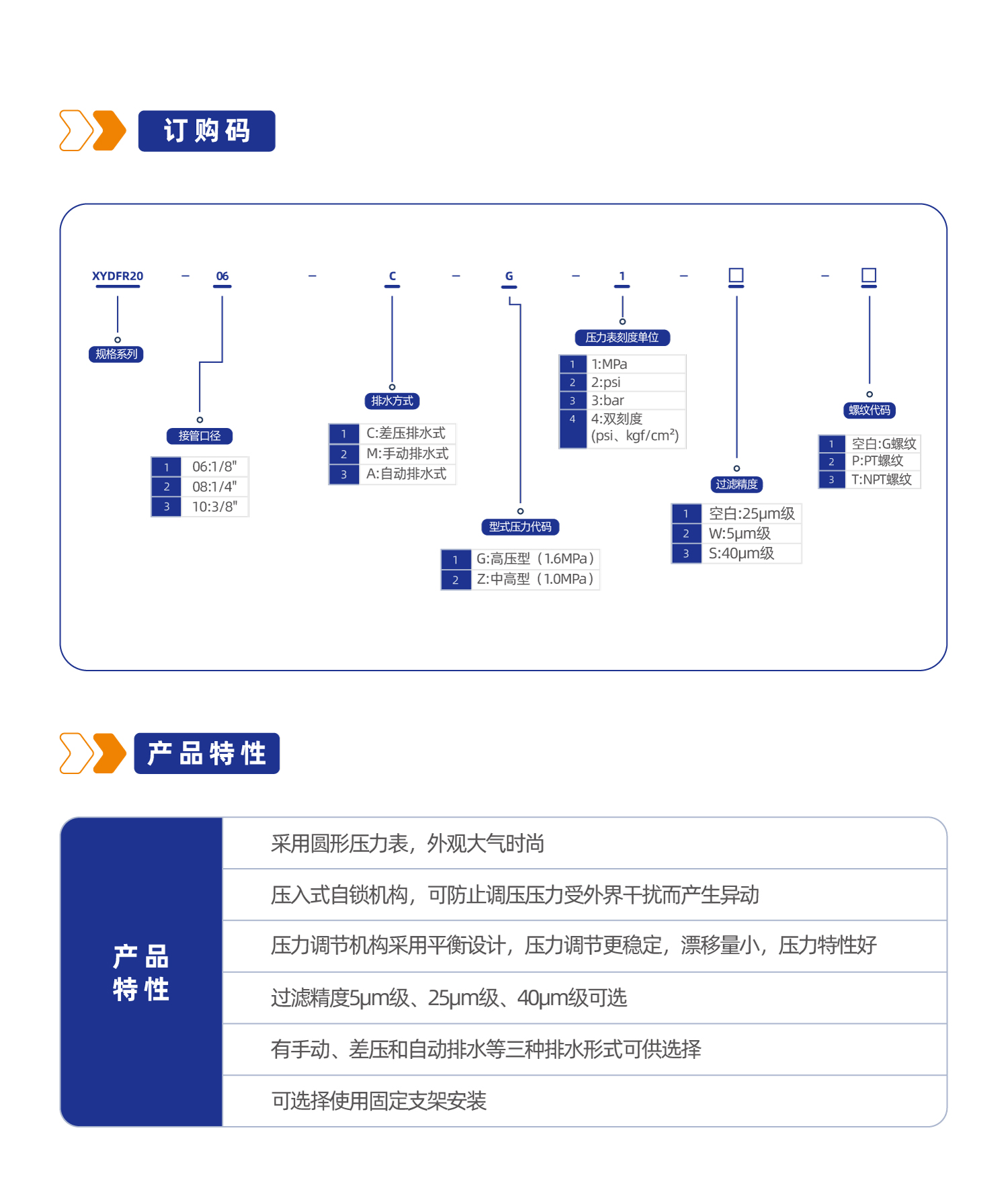 气源处理元件XYDFR20调压过滤器