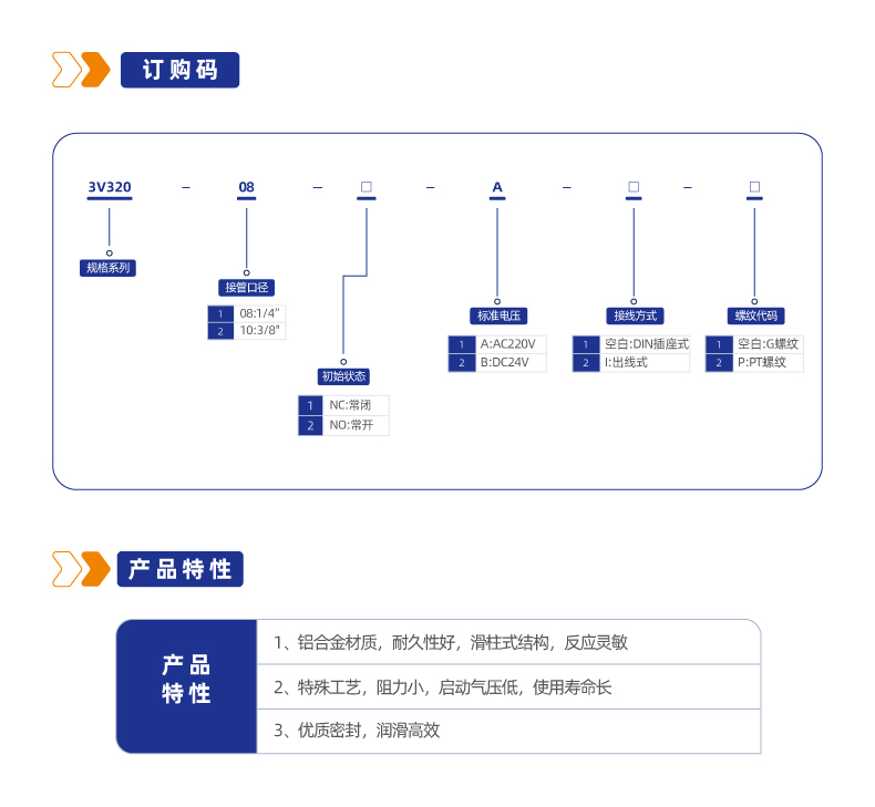 3V320二位三通管接式换向阀