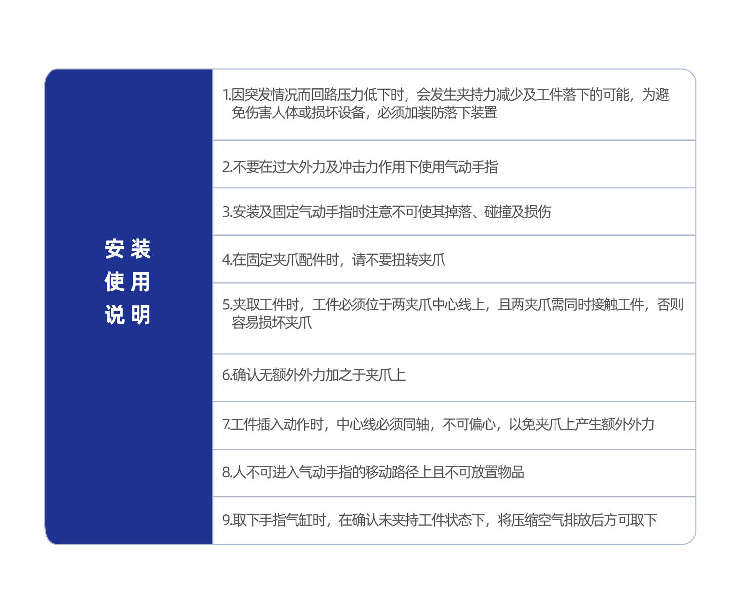 HFY系列气动手指