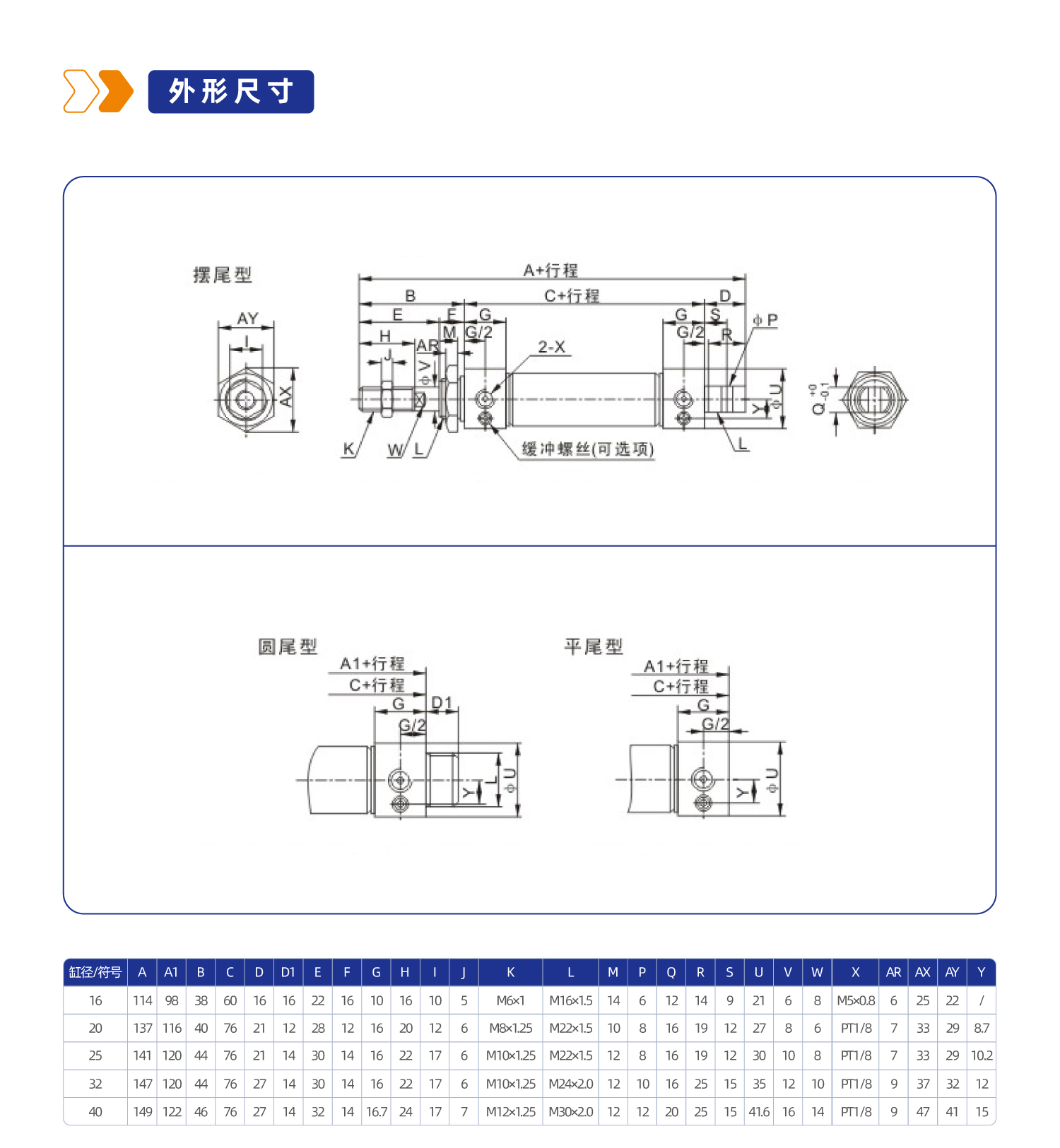 MA系列不锈钢迷你气缸