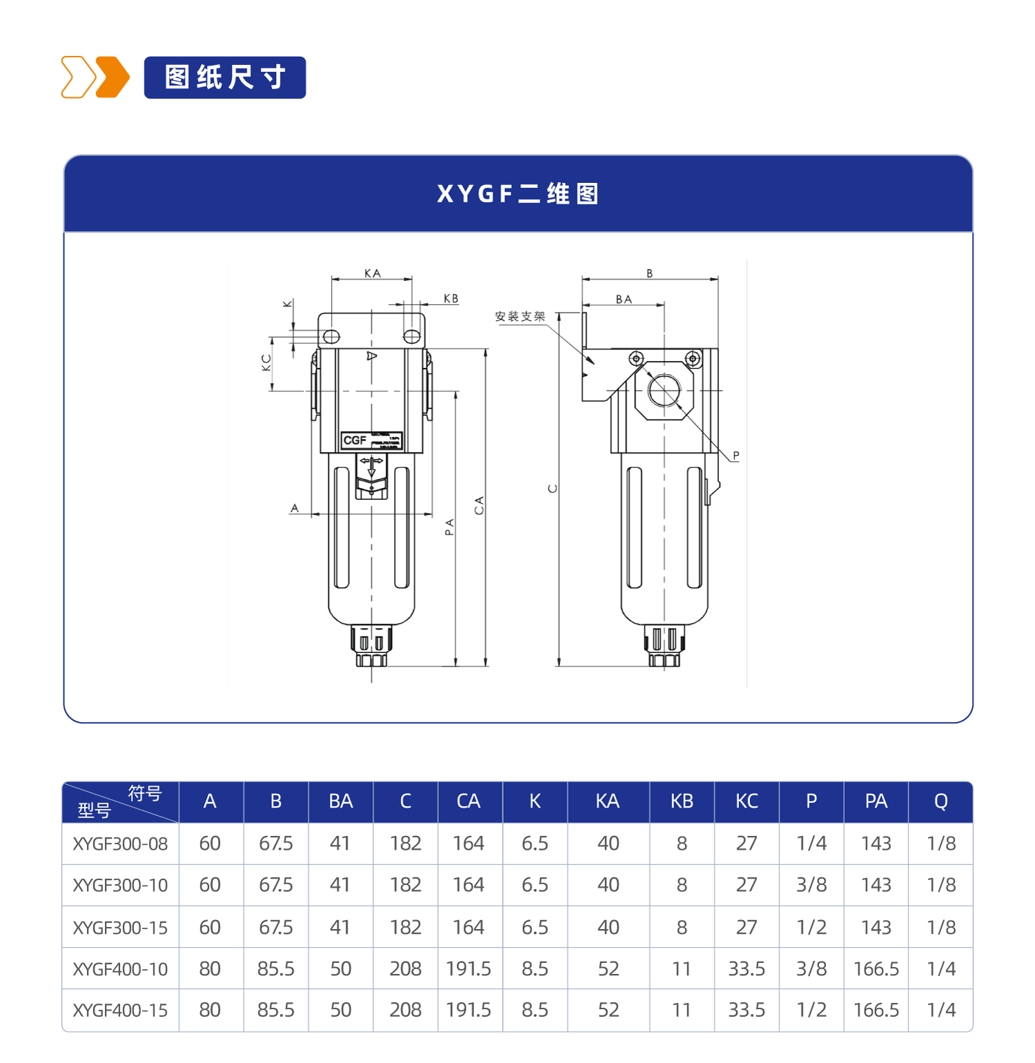 气源处理元件XYGF400过滤器