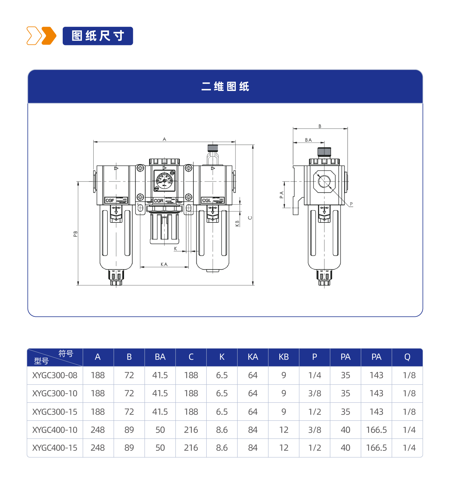 气源处理元件XYGC400三联件