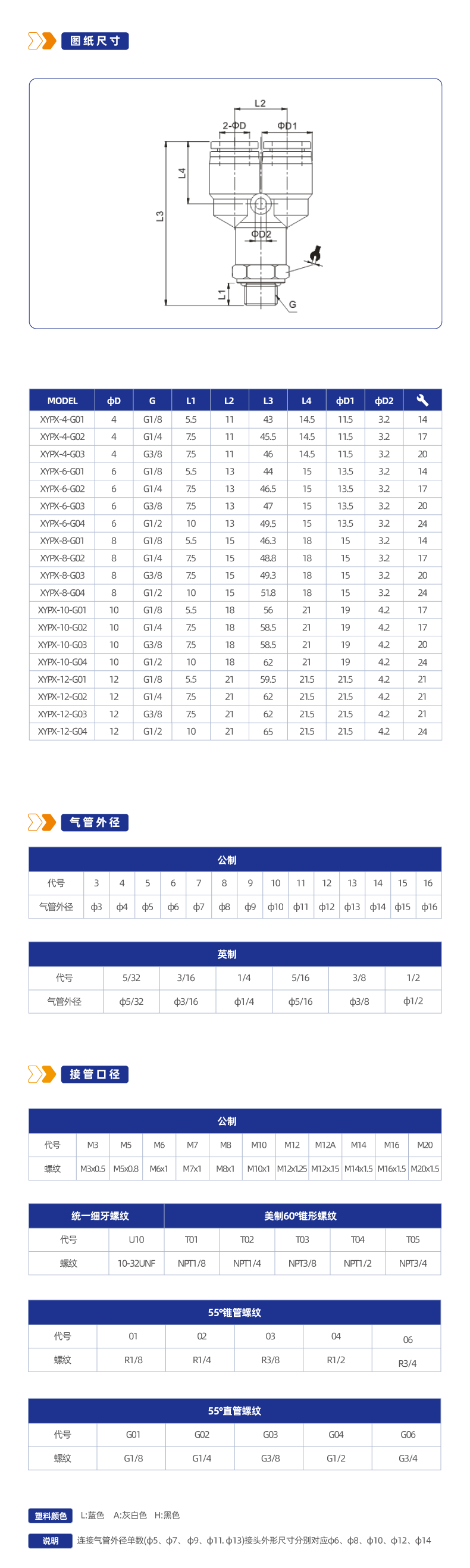 XYPX-G Y型螺纹三通-G螺纹接头