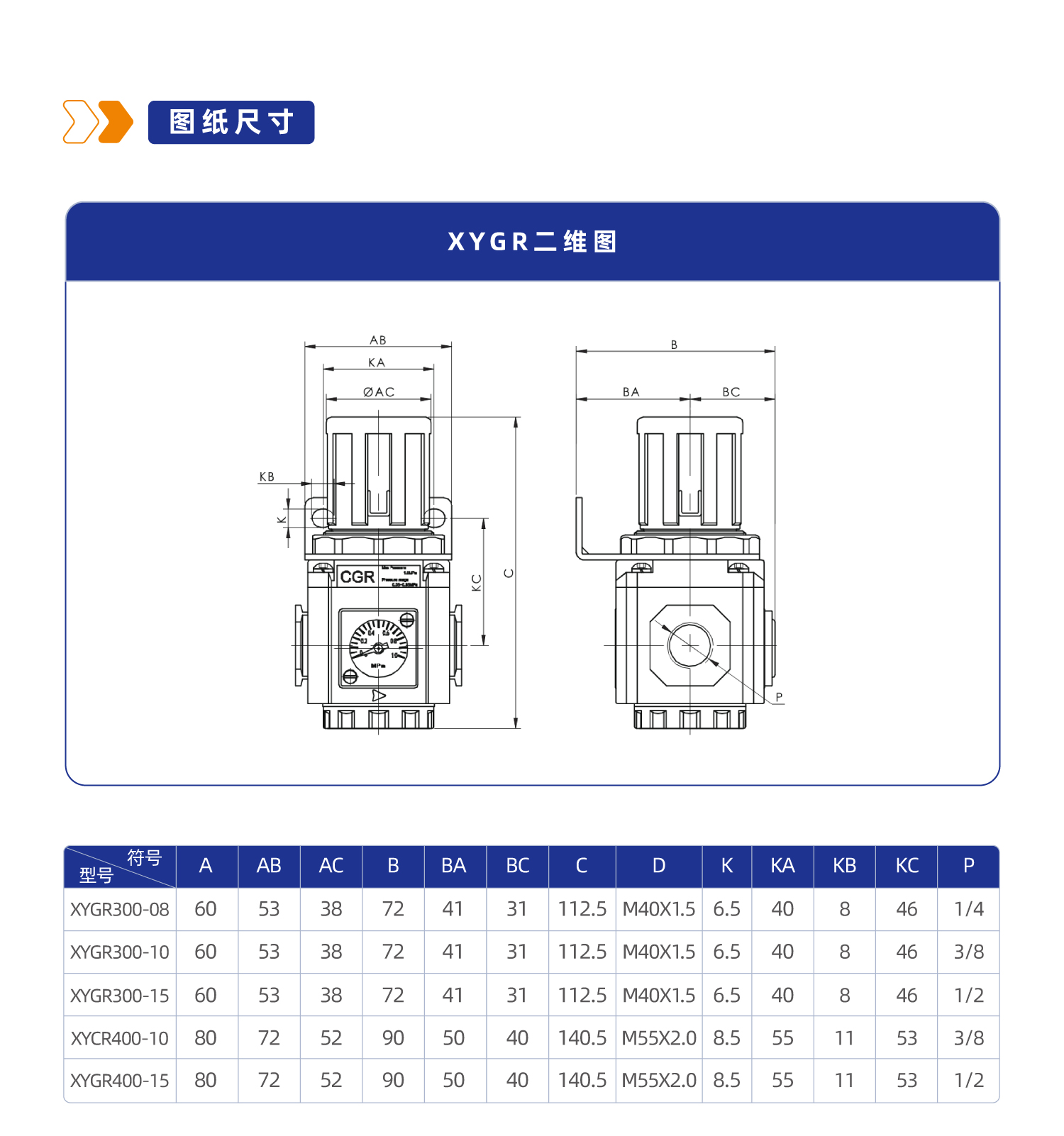 XYGR400 调压阀